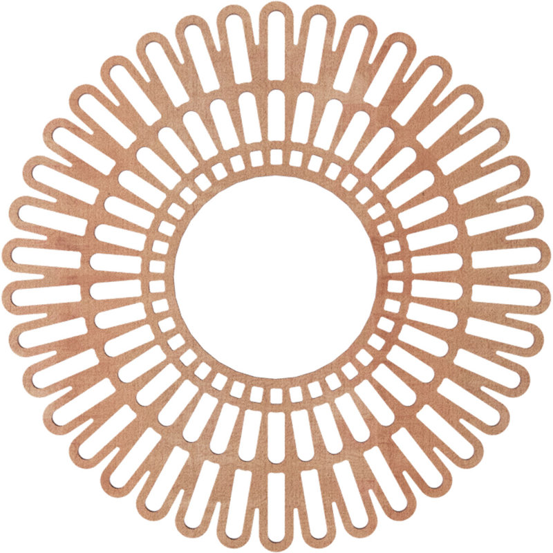 Médaillon de plafond en bois Cornellius, Cerisier, H 20 po x l 20 po x P 0,25 po