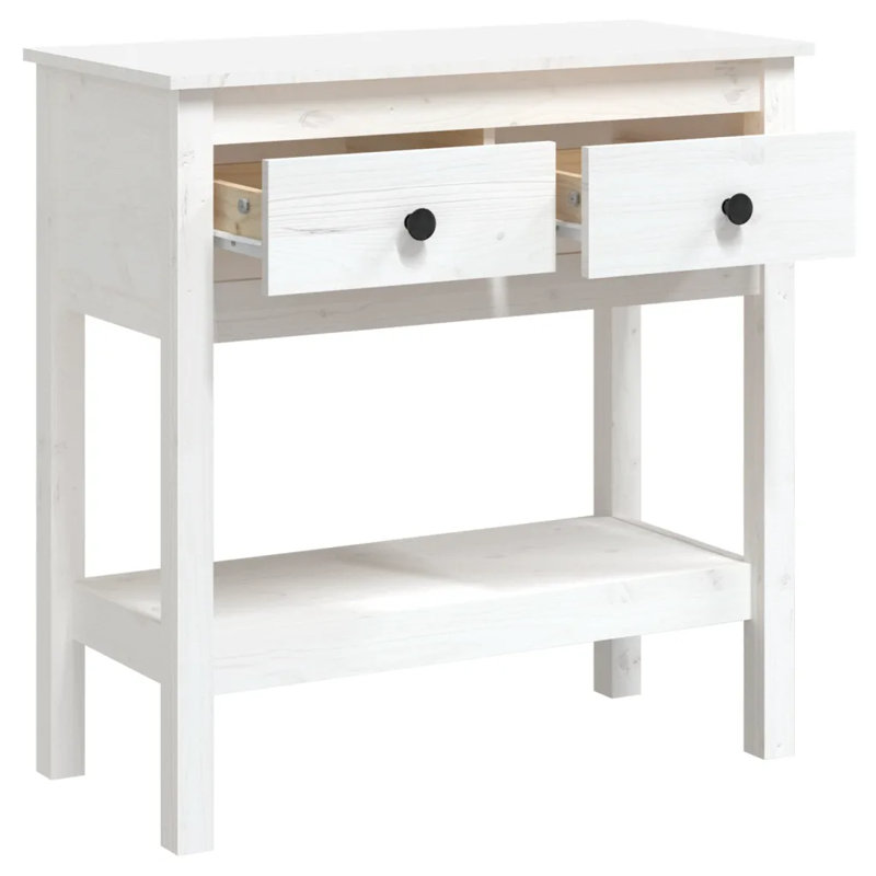 Kitrick Solid Wood Console Table, White, 75 H x 75 W x 35 D cm