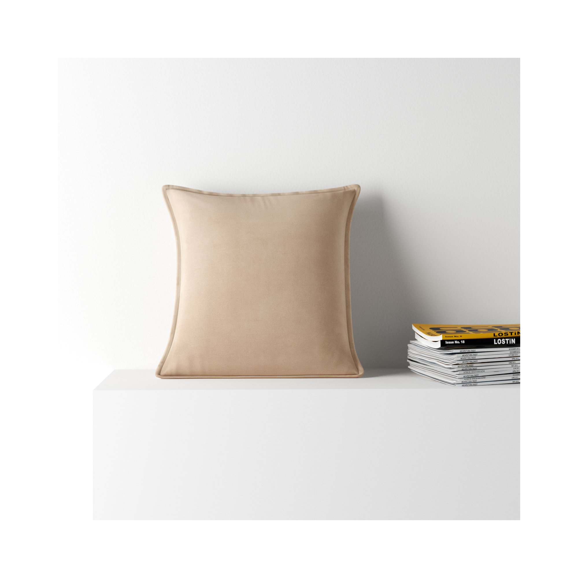 Edgar 100% Cotton Throw Pillow, Taupe, 18"H x 18"W, Pillow Cover Only - No Insert