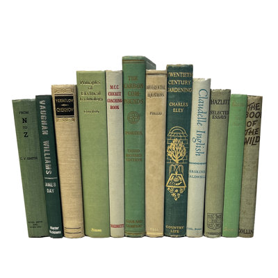 Livres décoratifs - Ensemble de livres Vintage Ivy Cream - 1 pied de livres verts