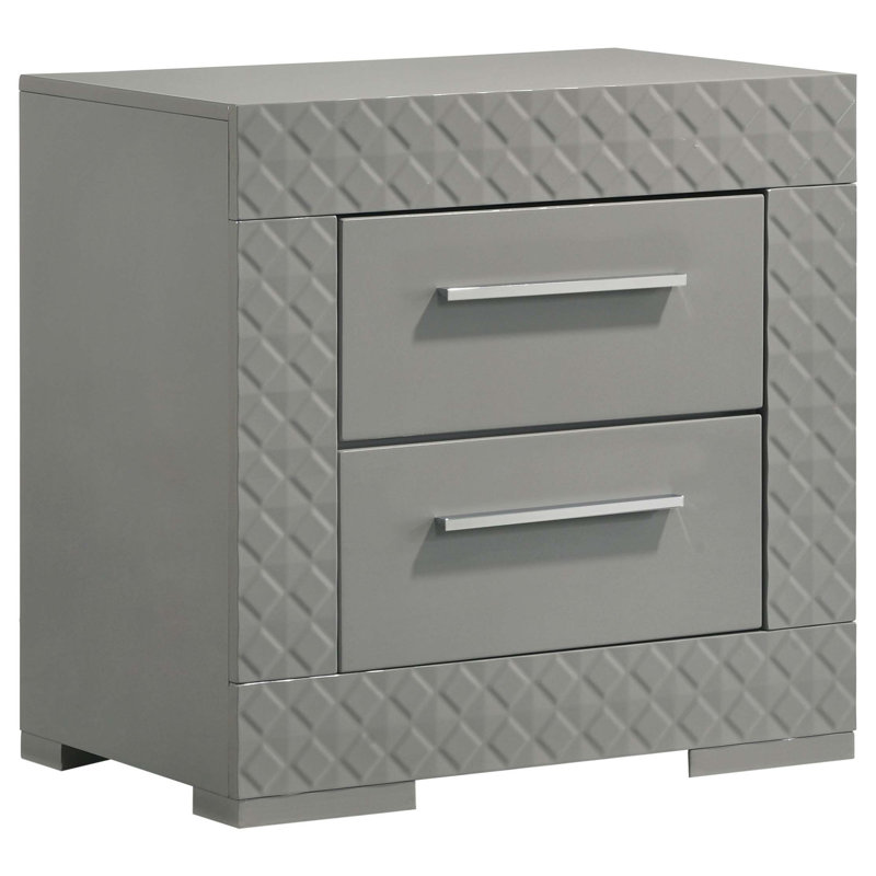 Table de chevet 2 tiroirs Pierce, Gris