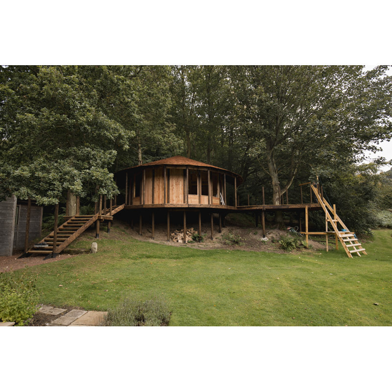 Luxury Garden Treehouse by SolStock - No Frame Print on Canvas, 30cm H x 46cm W