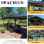 Pavillon de jardin extérieur en aluminium 12 pi x 14 pi avec toit en pignon en acier galvanisé