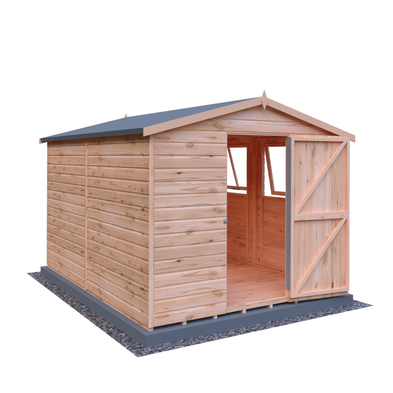 Lewis 8 Ft. W x 10 Ft. D Shiplap Apex Wooden Shed, Yes