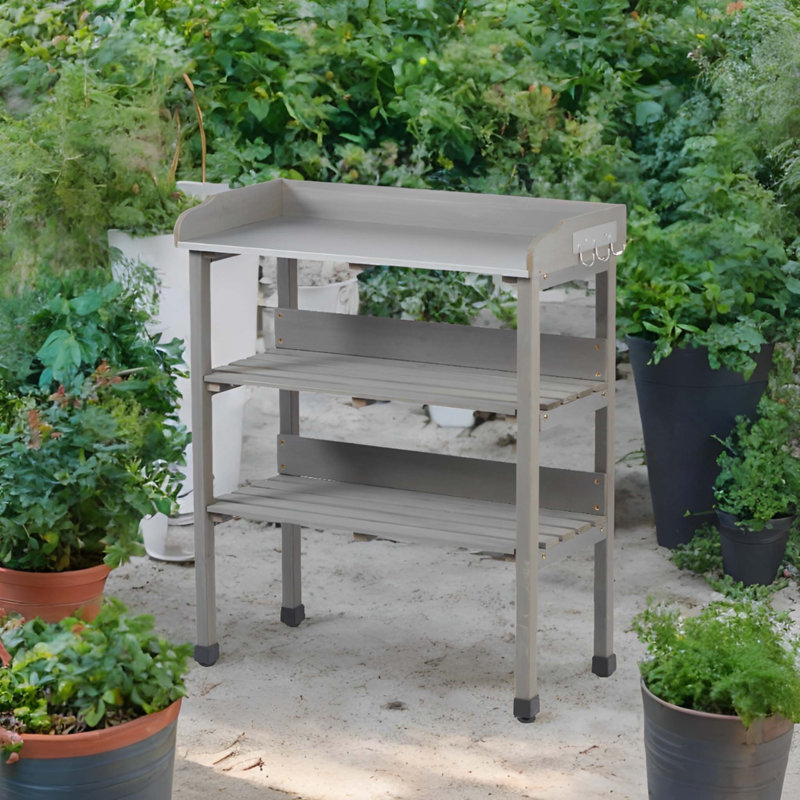 Table de rempotage 30 po x 14,5 po x 35,5 po avec plateau en métal