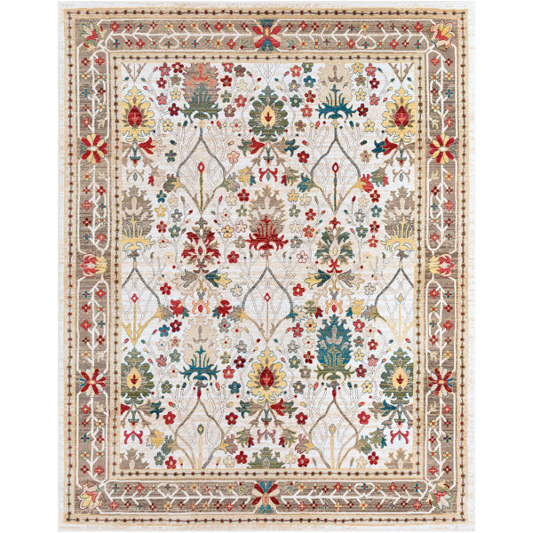 Lark Manor Dimmitt Performance Light Brown/Cream Rug & Reviews | Wayfair