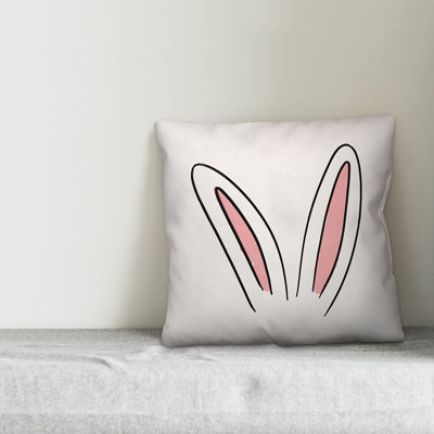  Reversible Bunny Ears and Tail Throw Pillow