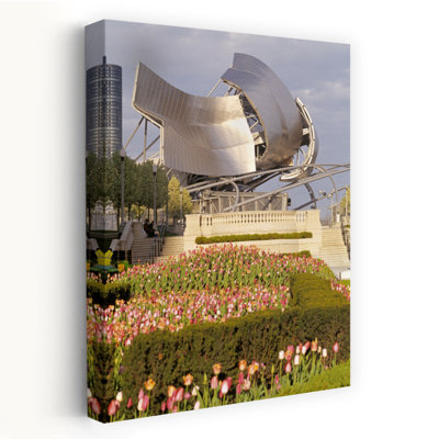USA Illinois Chicago Millennium Park Pritzker Pavilion Outdoor amphitheater 1 Piece Wrapped Canvas Wall Art