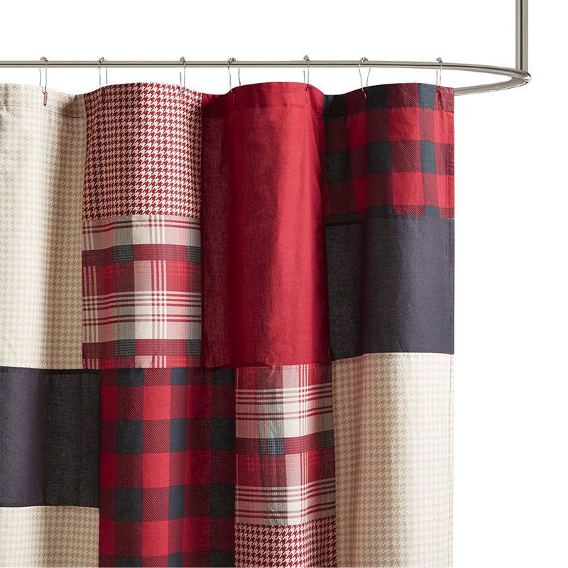 Rideau de douche 100% coton, Rouge