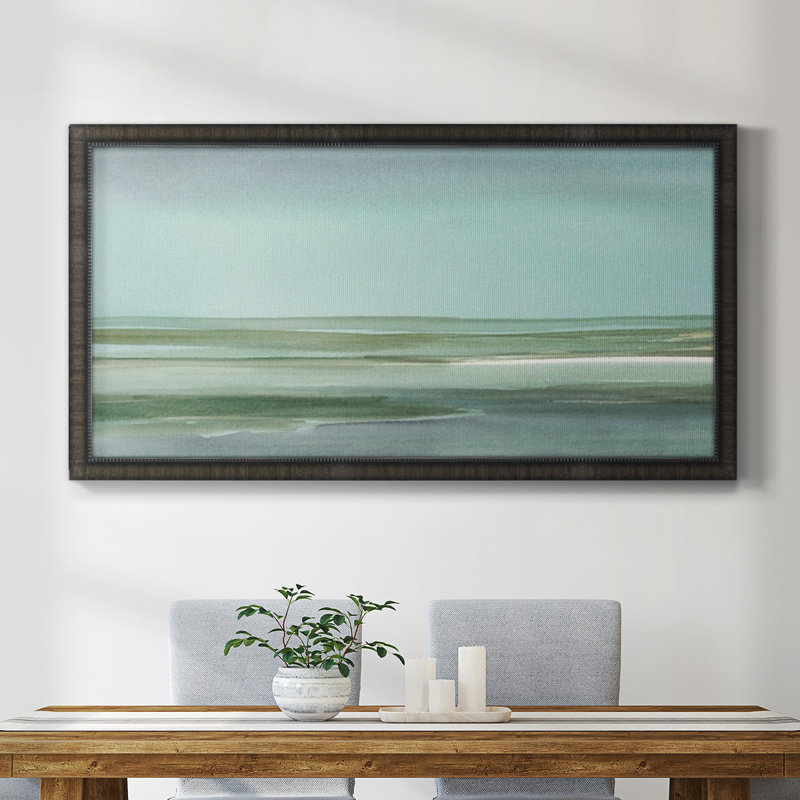 Toile encadrée de qualité supérieure Aqua Reflections I - prête à être accrochée, Noir, H 27 po x l 41 po x P 2 po