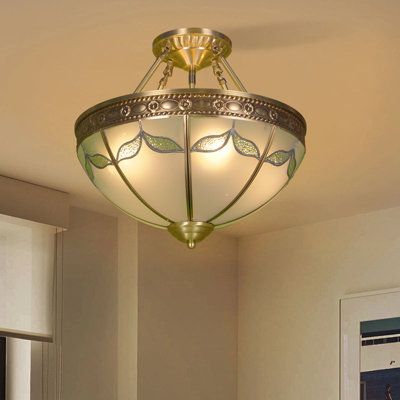 Lustre en verre rétro à 4 lumières à intensité variable avec ampoules 3 couleurs
