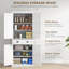 Armoire de cuisine 72,5 ", armoire de rangement autoportante traditionnelle avec 4 portes, tiroir et 3 tablettes réglables pour la salle à manger, grain de bois blanc