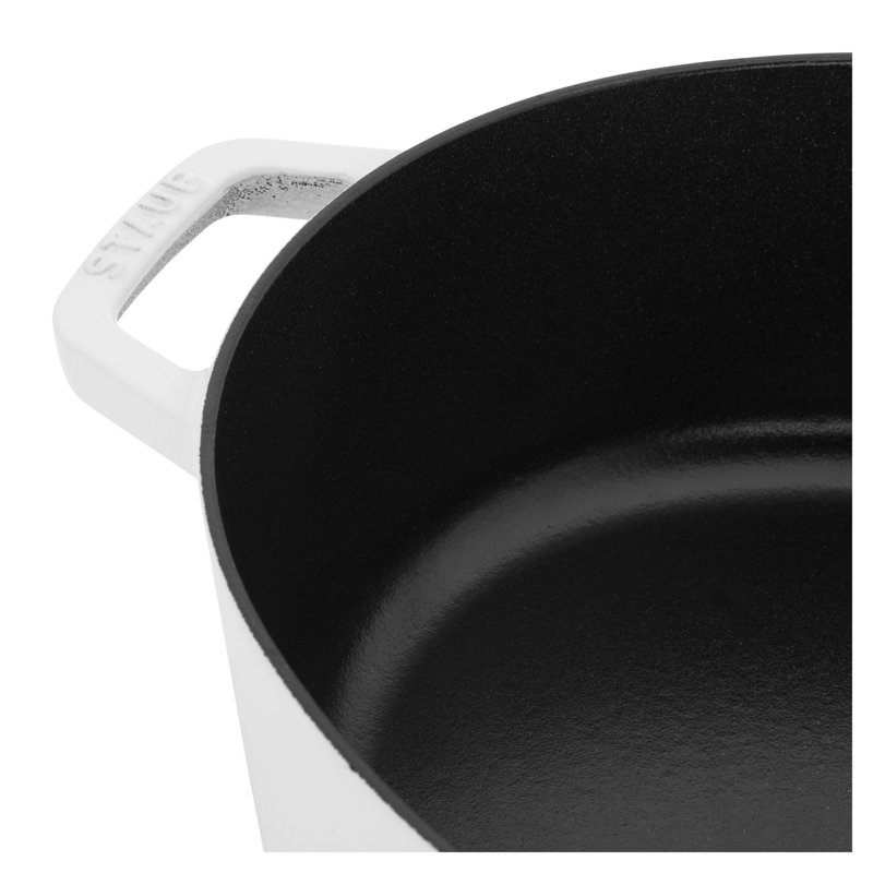 La Cocotte 6 L Cast Iron Oval Wide Oval Dutch Oven, White
