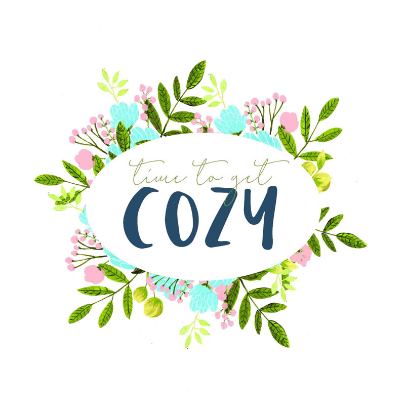 " Get Cozy Fun Flowers ", 12" H x 12" W