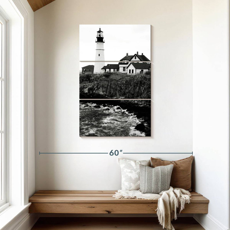 Lilie Maine Lighthouse BW, 45" H x 28" W