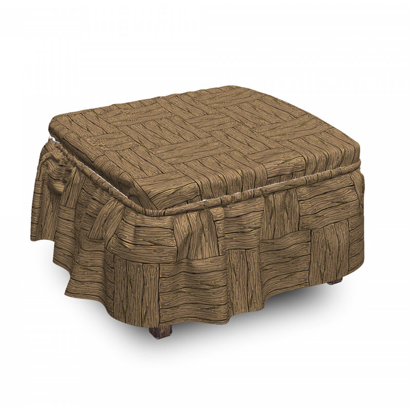 Housse pour repose-pieds motif texture de bois