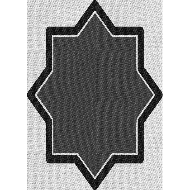 Tapis noir/blanc à motifs, Rectangle 3 pi x 5 pi