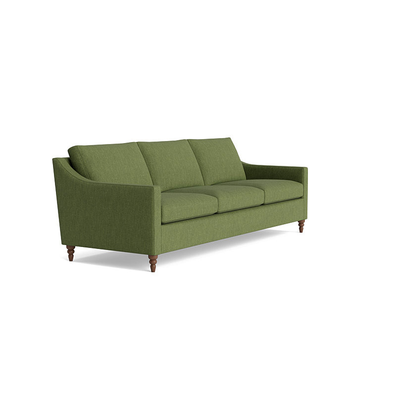 Vera Sofa (95"), Performance Weave - Basil, Walnut Finish (Turned)