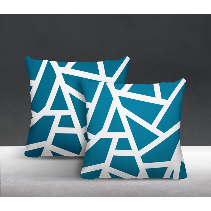 Coussin Clarion, L 15 po x H 15 po, Turquoise