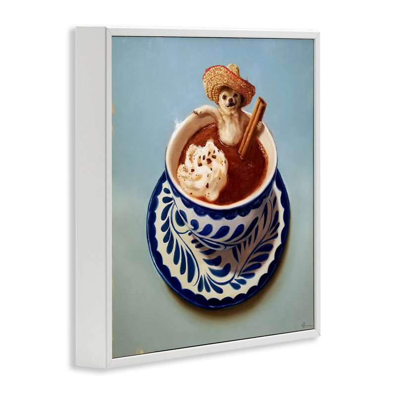 Chihuahua chocolat chaud humoristique, art giclée par Lucia Heffernan, H 12 po x l 12 po