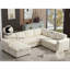 Canapé modulaire de 110,75 po, canapé modulaire surdimensionné, rangement pour chaise longue, canapé moderne en forme de U, canapés rembourrés, chenille, bouton en cristal, salon, appartement, beige-2114755579