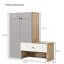 21 rangements de chaussures avec banc, spacieux pour le couloir - tablettes réglables, banc moderne, blanc et gris et 12 paires