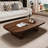 Nut-brown Solid Wood Rectangular Coffee Table-912393453