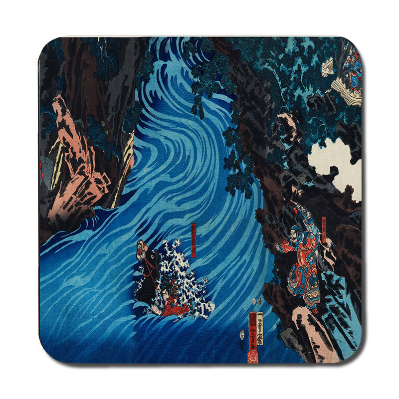 Placemat Coaster Set Featuring Japanese Wave Artwork For Dining Tables