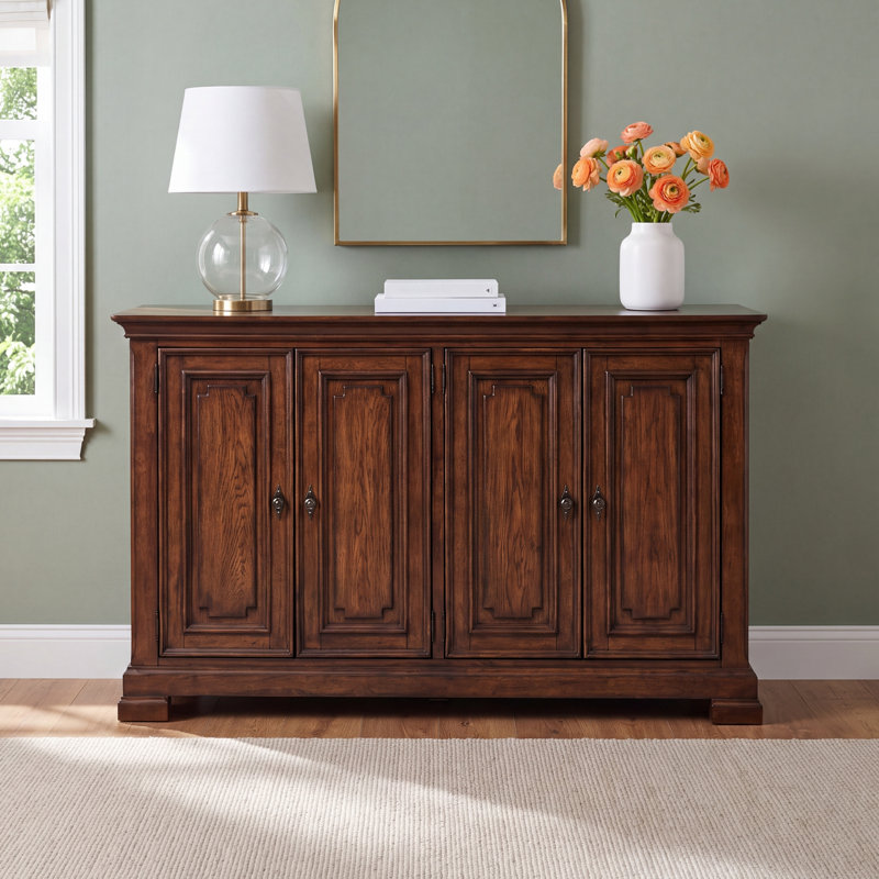 Wood Four Door Credenza