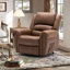 Fauteuil inclinable électrique 42,5 po de largeur en similicuir avec massage et chauffage