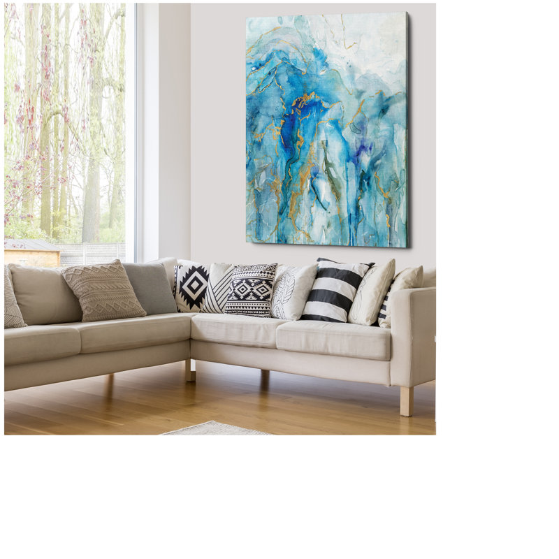 " Abstract Lapis ", 24" H x 36" W x 1.5" D