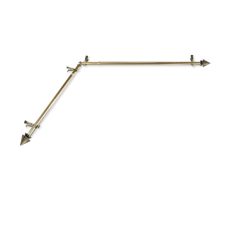 Tringle à rideaux simple de coin Bagdad, 28 po à 48 po, Laiton antique