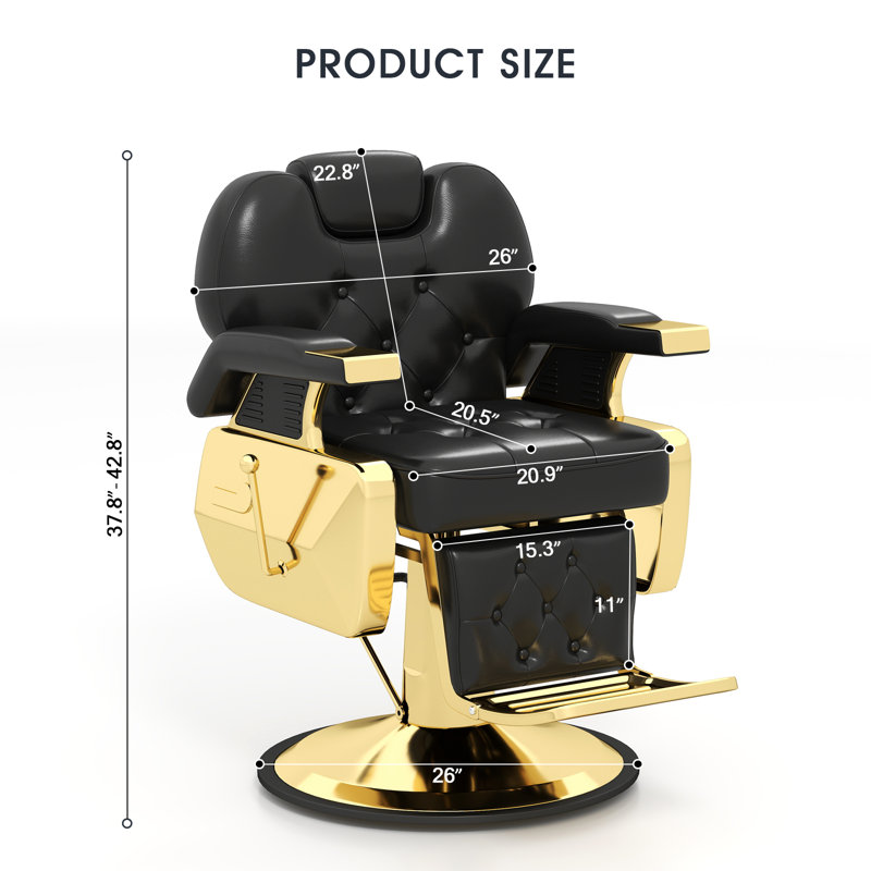 Fauteuil de coiffeur à poils longs avec pompe hydraulique pivotante 360 degrés Inbox