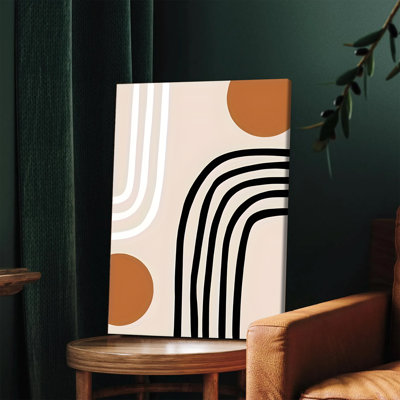 1 pièce, art mural, affiche, art abstrait bohème avec des lignes courbes et des formes géométriques, peinture sur toile minimaliste moderne pour le salon, la chambre, le bureau, les tons neutres, la décoration contemporaine et la maison prête à être accrochée