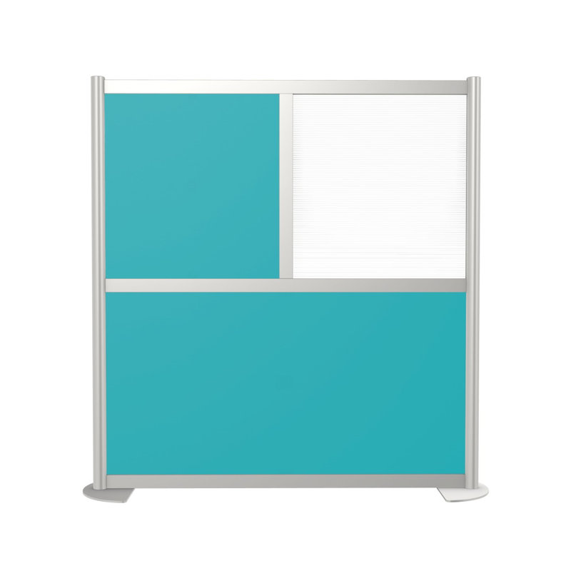 Orrie Modern 3 Panel Room Divider, Standard, Teal