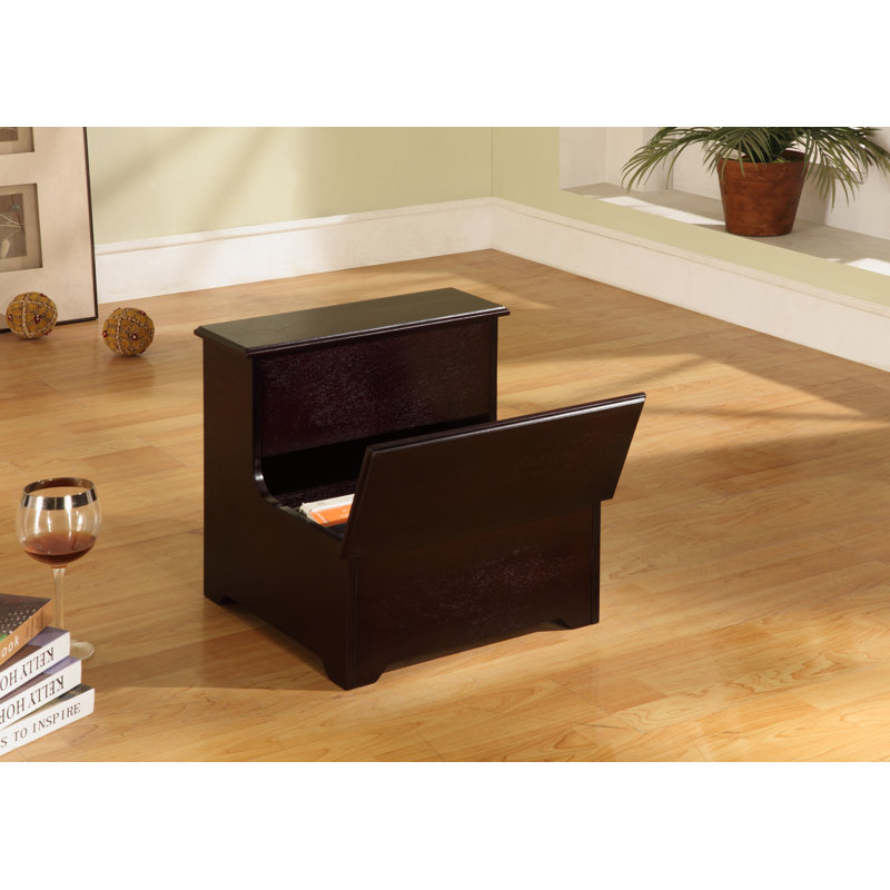 Dark Cherry Wooden 2-Step Storage Step Stool