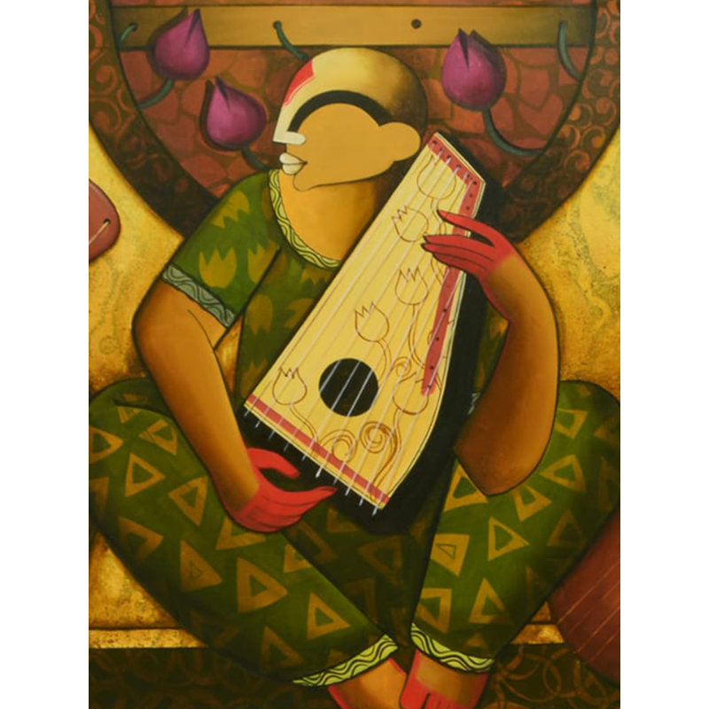 Fil musical | Acrylique sur toile | Par Anupam Pal | Décoration murale
