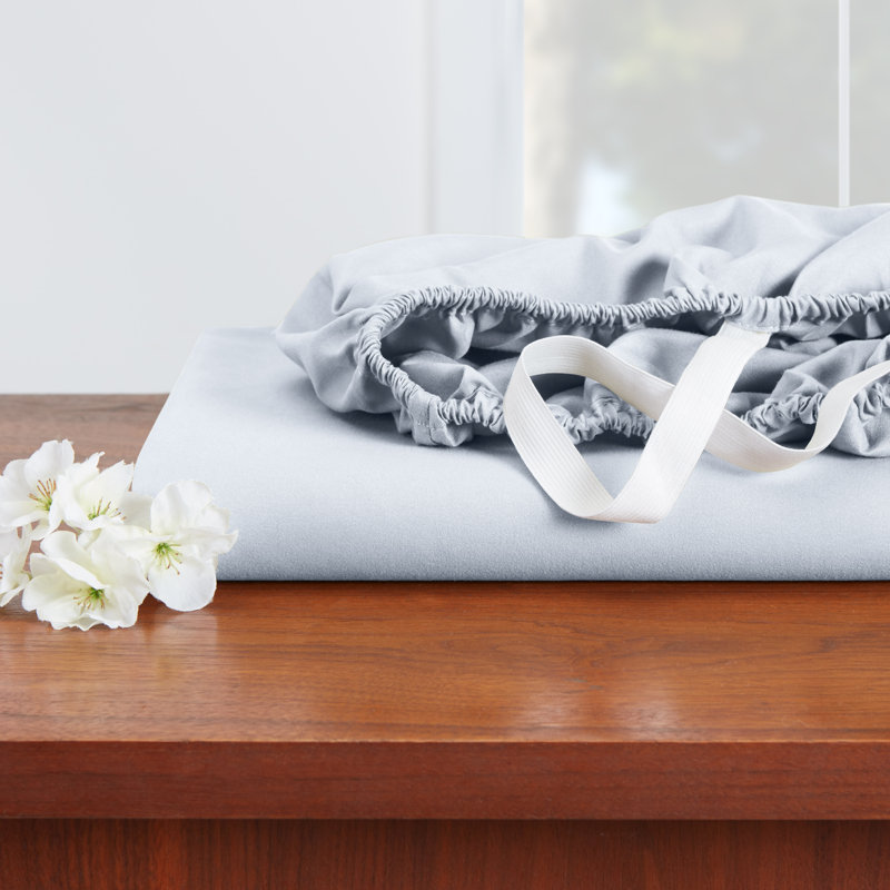 Microfiber Sheet Set, Ice Blue, Queen Sheet Set with 2 Pillowcases