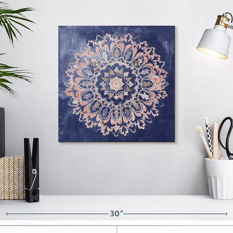 Kala Mandala Delight bleu marine, H 16 po x l 16 po