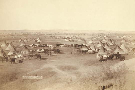 « native american encampment lakota indiens » par john c.h. grabill, reproduction de photo