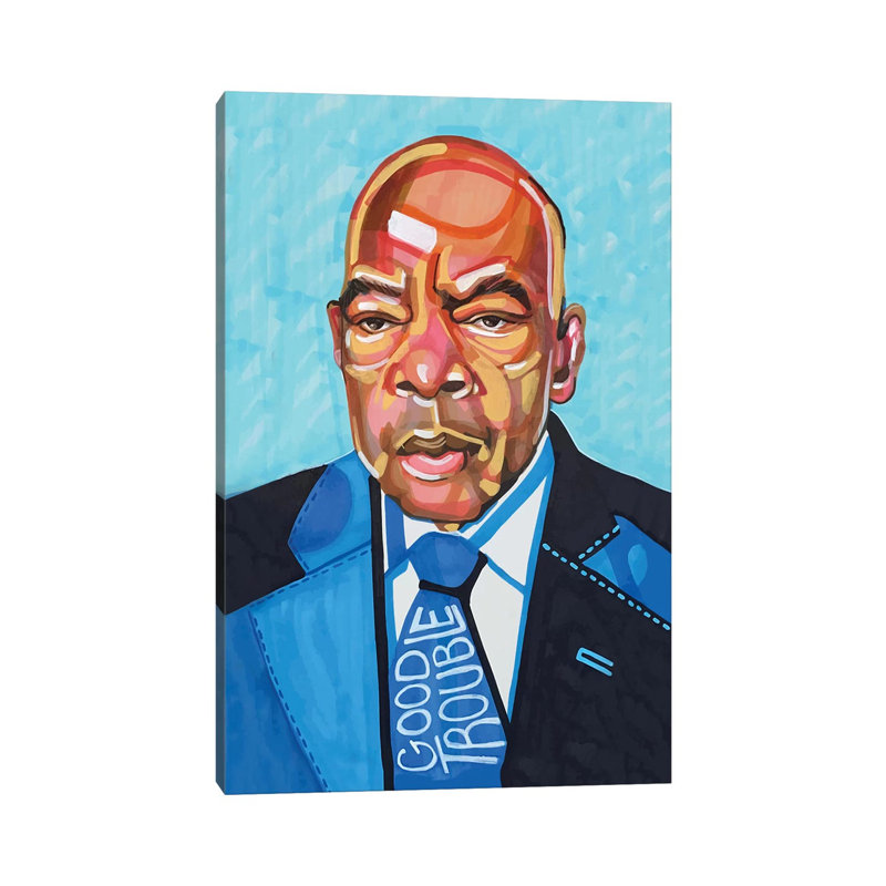 «John Lewis» par Domonique Brown, reproduction d'art sur toile tendue, H 12 po x l 8 po x P 0,75 po