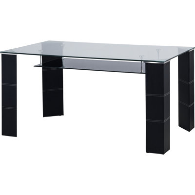 Ari Rectangular Glass Top Dining Table