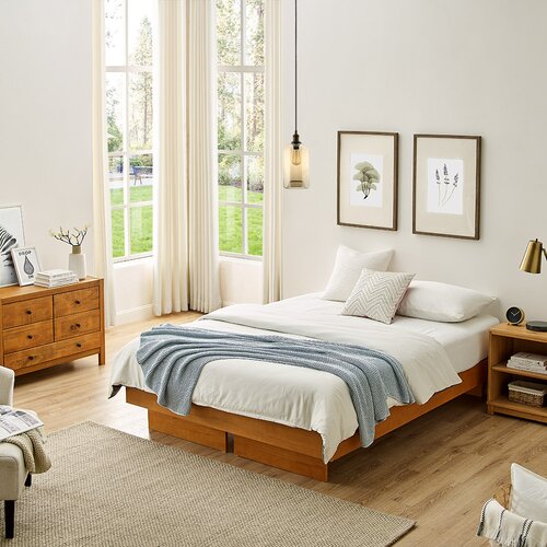 Latitude Run® Nashly Platform Bed,Queen -Oak & Reviews | Wayfair