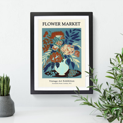 Vintage Flower Market Exhibition No.3 1 Piece Single Picture Frame Wall Art