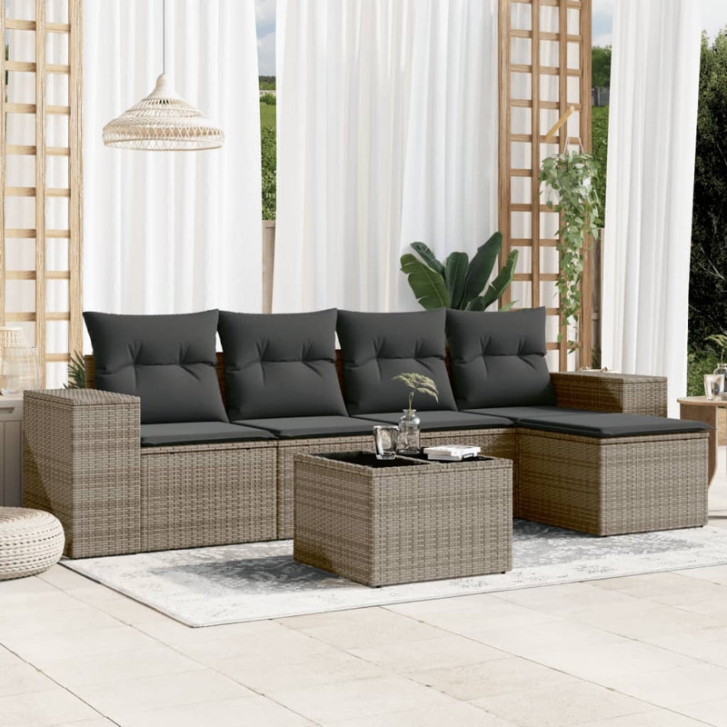 Ensemble de canapé de jardin Vidaxl gris