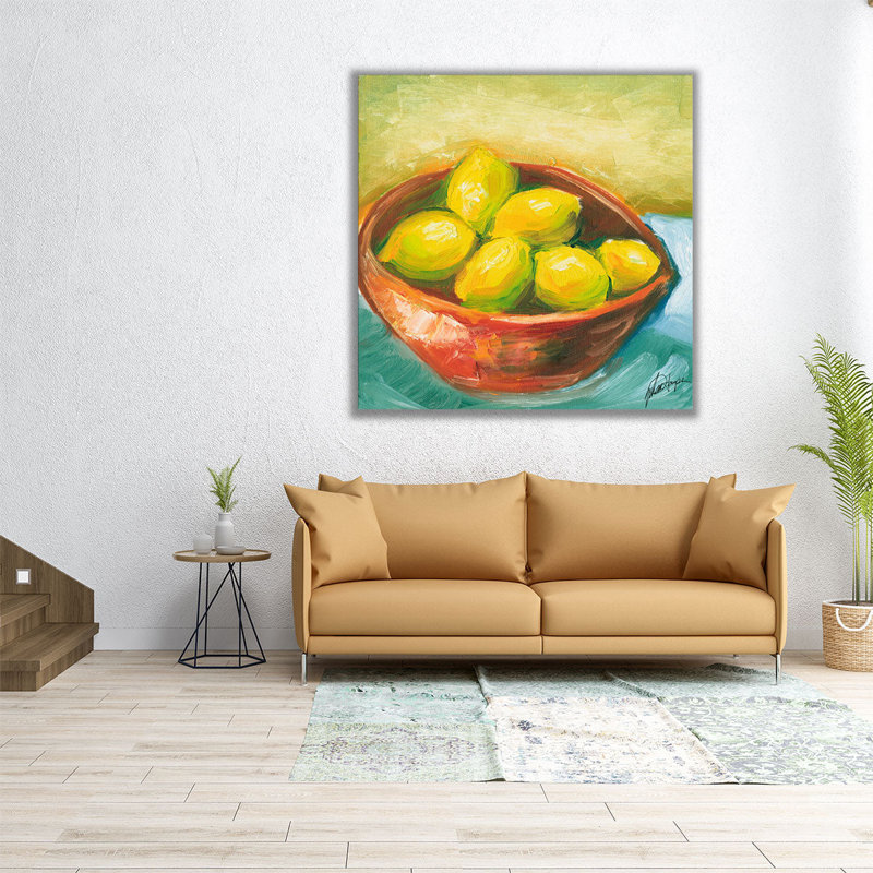 «Bowl of Fruit IV», reproduction d'art sur toile, H 30 po x l 30 po