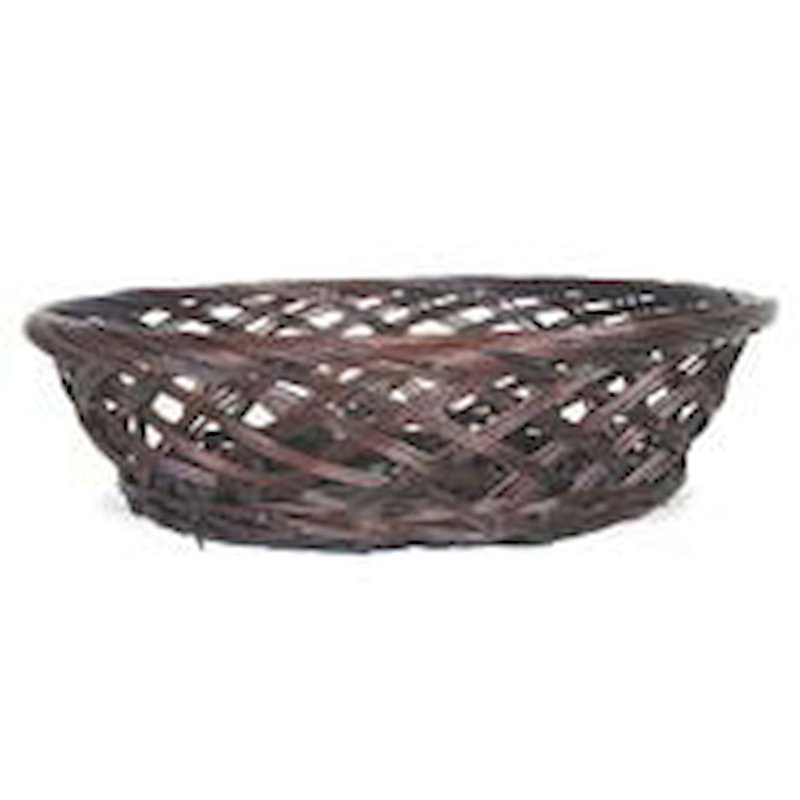 Gracie Oaks Wicker Decorative Basket, 3.5" H x 12" W x 12" D, Brown