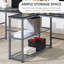 Bureau d'ordinateur 83 po pour 2 personnes avec 2 tablettes de rangement, poste de travail double avec étagère à livres, longue table de bureau pour le bureau personnel