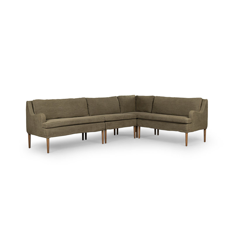 Aurelia Modular 3-Piece Slipcover Sectional, Broadway Olive Linen, 34.5" H x 76" W x 76" D, Symmetrical