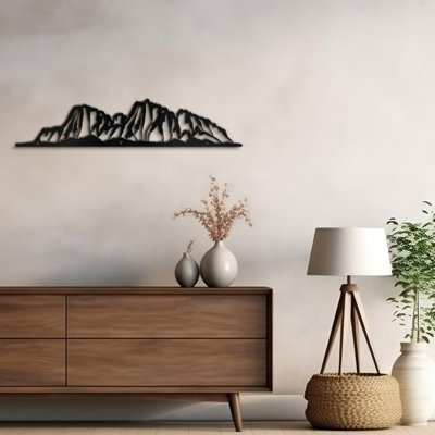Layered Mountain Range Modern Abstract Wall Accent Sculpture Hanging Decoration Metal Wall Decor